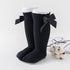 Red Bow Knee Highs Socks Little Palace Store Black 0-1 Years (S)